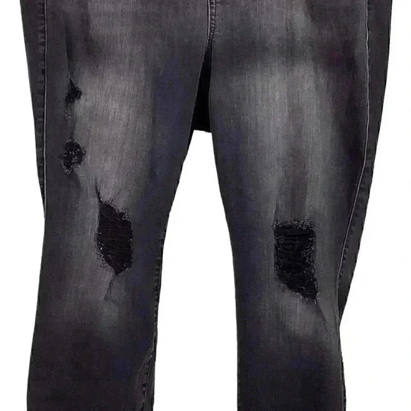 Torrid Jegging Women 22 XS X-Short Petite Distressed Skinny Jeans Black Stretch - Picture 3 of 8